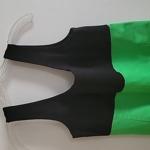 $205 NWTS Sara Campbell Color Block Sheath Dress Size 12 - Black/Green/White